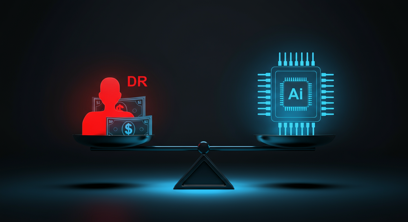 Cost comparison SDR vs AI sales agent balance scale
