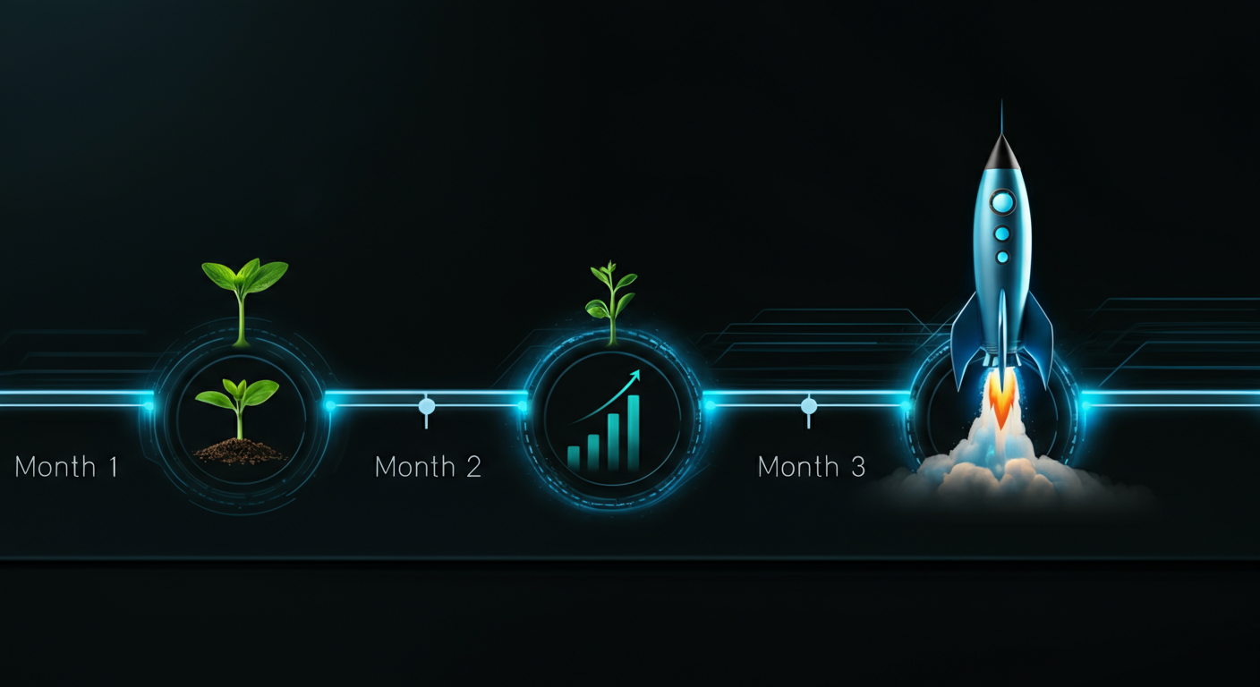 90-day paid ads ramp timeline three month milestones