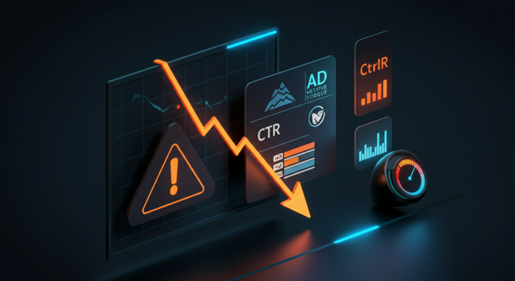 Meta Ads creative fatigue declining CTR frequency meter