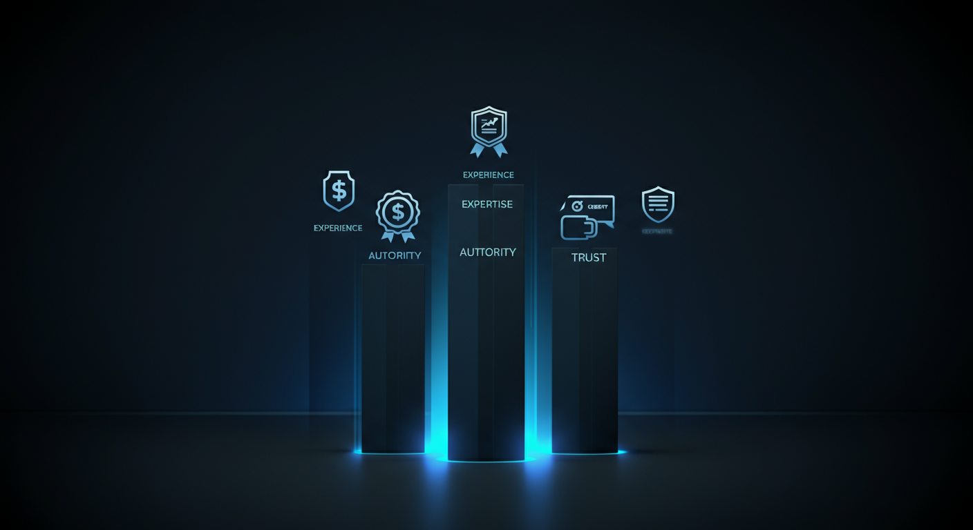 EEAT four authority pillars Experience Expertise Authoritativeness Trust