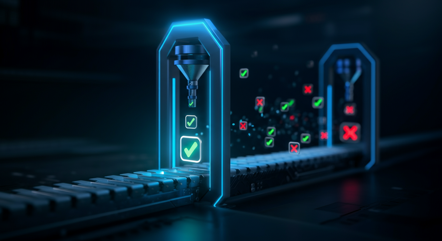 Automatic lead qualification gate filtering qualified from unqualified